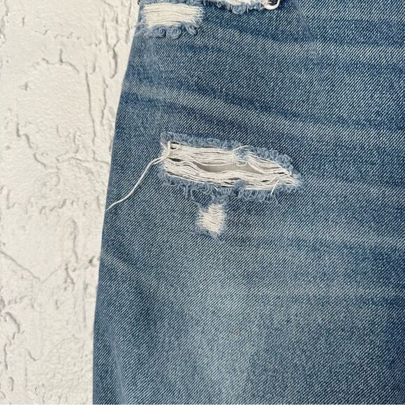 ABERCROMBIE Annie High Rise Girlfriend Distressed Jeans Womens 29 Frayed Hem - Picture 10 of 11